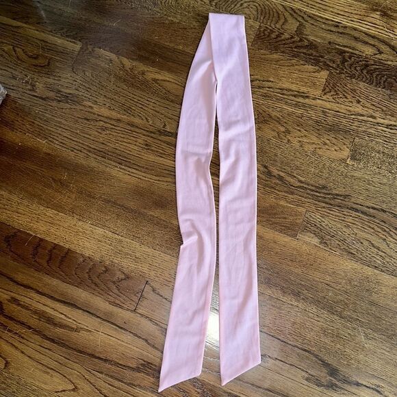 Vintage 70s pink knit polyester scarf, sash or belt - Picture 4 of 4